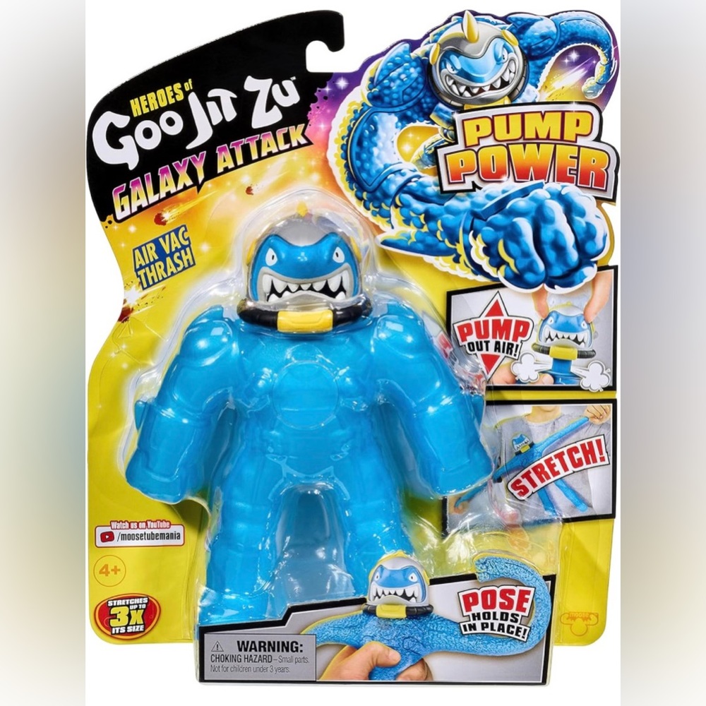 NIB Heroes of Goo Jit Zu Galaxy Attack, Action Figure Pump Power-Air Vac Thrash
